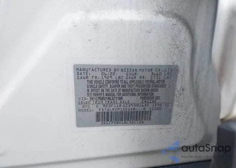 2022 Nissan Kicks S Xtronic Cvt z USA, uszkodzony, nr VIN 3N1CP5BV1NL521188